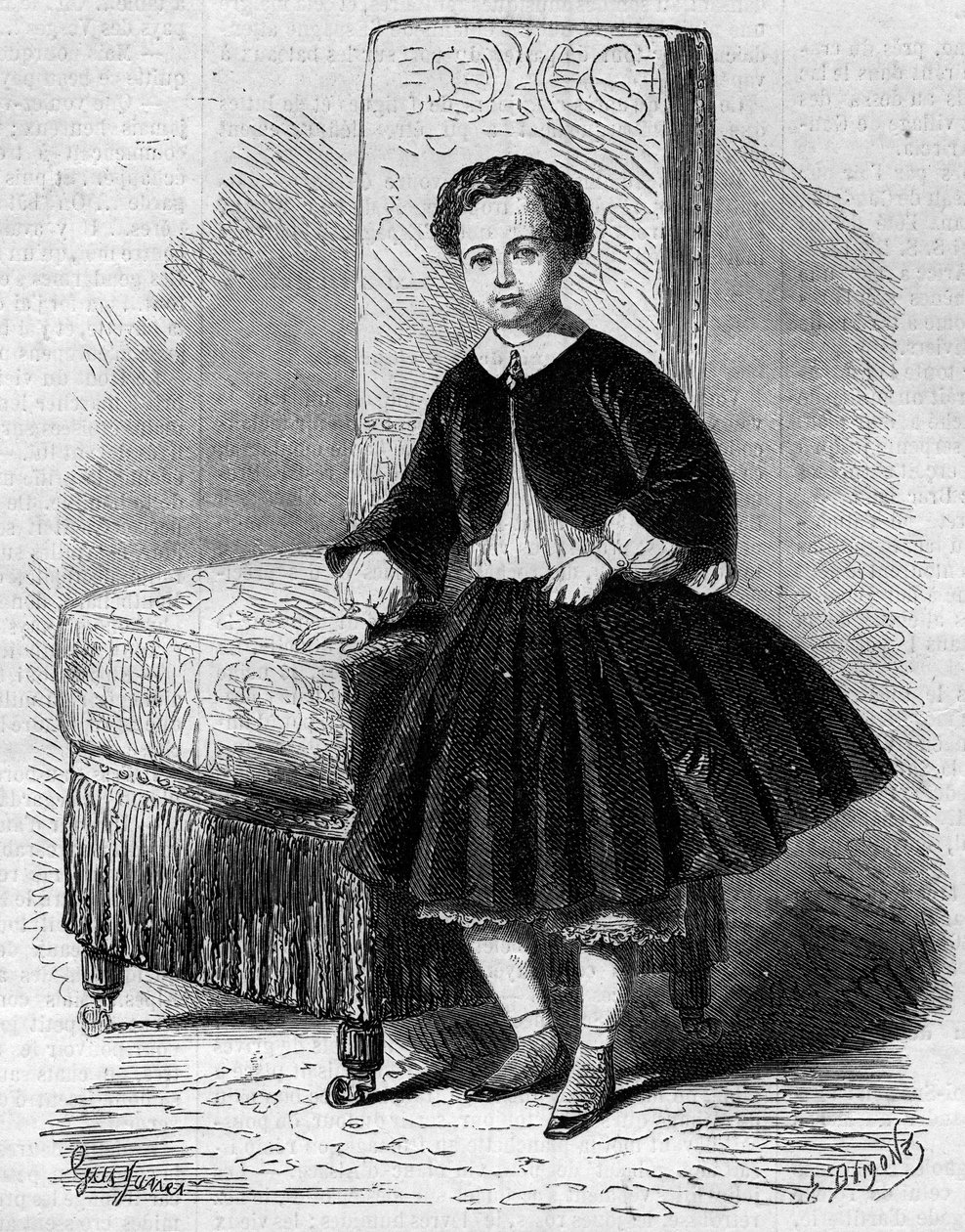 拿破仑-尤金-路易斯-让-约瑟夫-波拿巴（1856-1879）的肖像，被称为帝国王子，拿破仑三世的儿子。11月26日《世界画报》第137期上的版画。 作者 法语学校