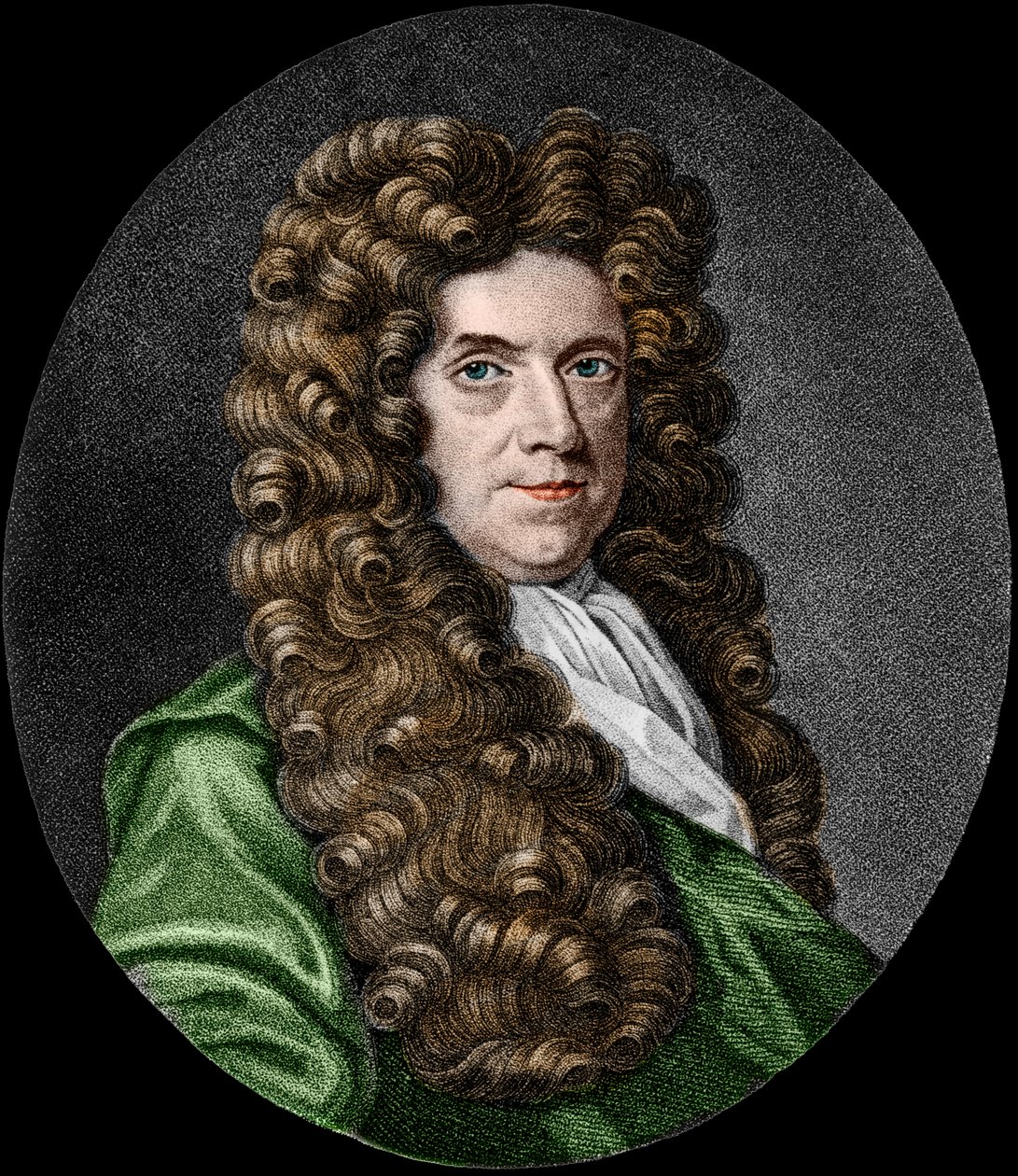 Neremiah Grew（1641-1721）的肖像。英国植物学家。 作者 法语学校