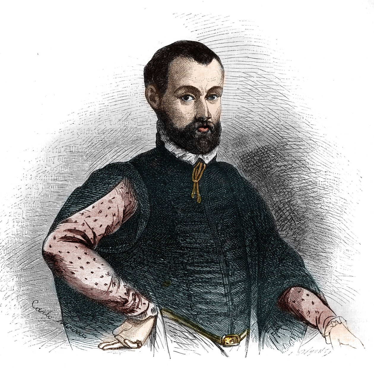 尼古拉-马基雅弗利（Niccolo di Bernardo dei Machiavelli）的画像。 作者 法语学校