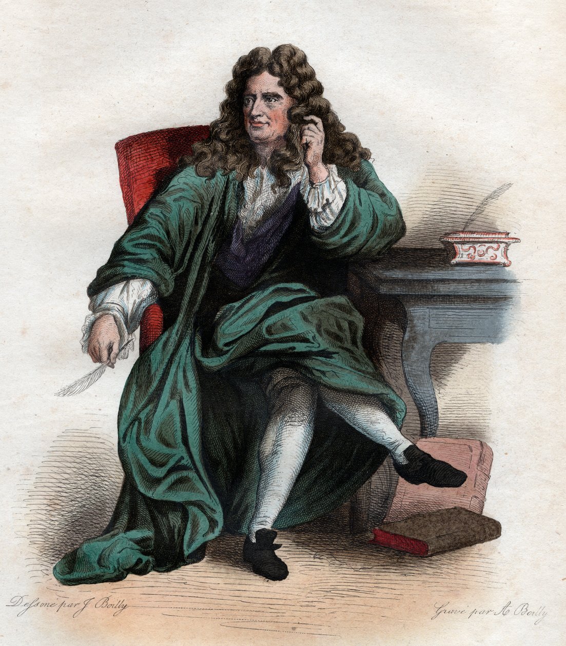 Nicolas Boileau Despreaux（1636-1711）的肖像，法国诗人和评论家。 作者 法语学校