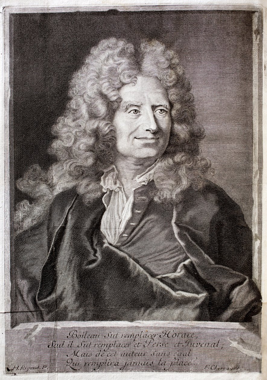 Portrait of Nicolas Boileau, also known as Boileau Despreaux (Boileau-Despreaux) (1636-1711) poet, writer. Engraving to illustrate the Works of M. Boileau Despreaux, with historical illuminations, Volume 1, edition Fabre et Barillot 作者 法语学校