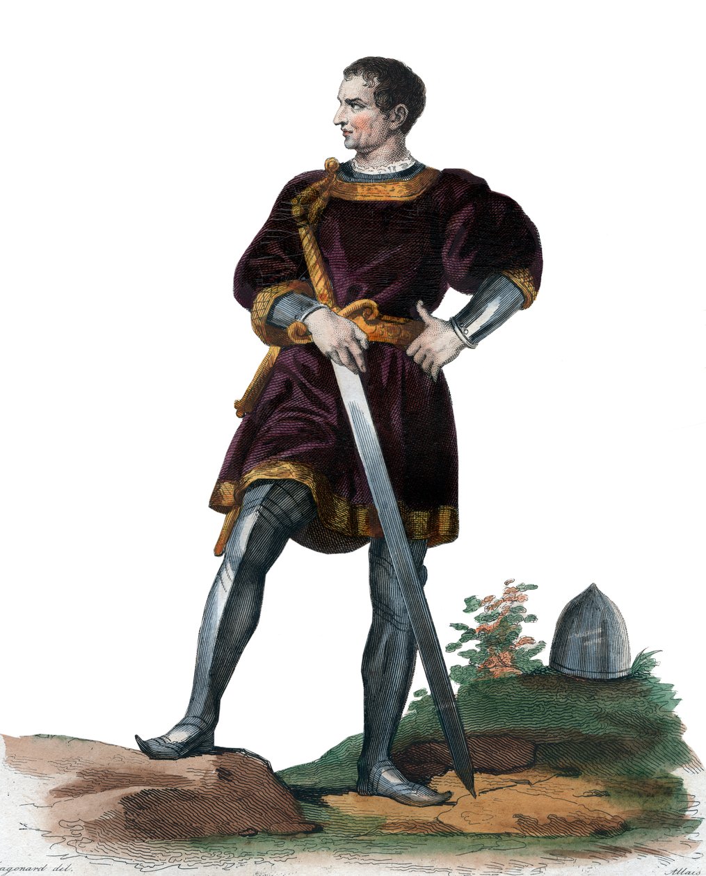 Clisson（1336-1407）的Olivier V，法国警员的肖像。 作者 法语学校