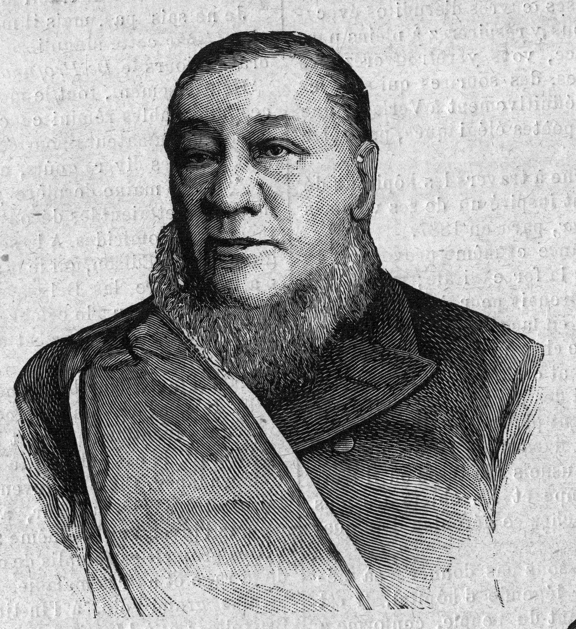 保罗-克鲁格（Stephanus Johannes Paulus Kruger）（1825-1904）的肖像，南非德兰士瓦共和国总统。1月16日 "La gazette du dimanche "上的版画 作者 法语学校