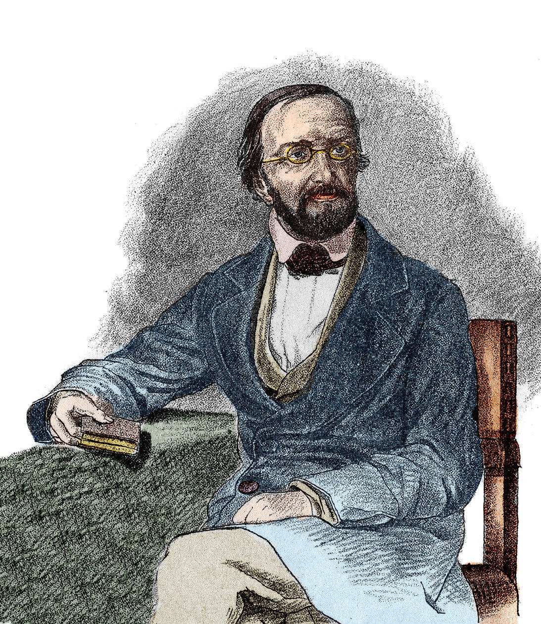 彼得·古斯塔夫·迪里希莱特（1805-1859），德国数学家的肖像。 19世纪。 作者 法语学校