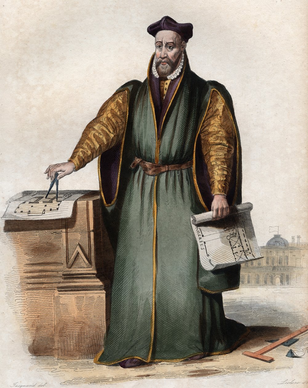 Philibert Delorme（De Lorme）（De lOrme）（1510-1570）的肖像，法国建筑师。 作者 法语学校