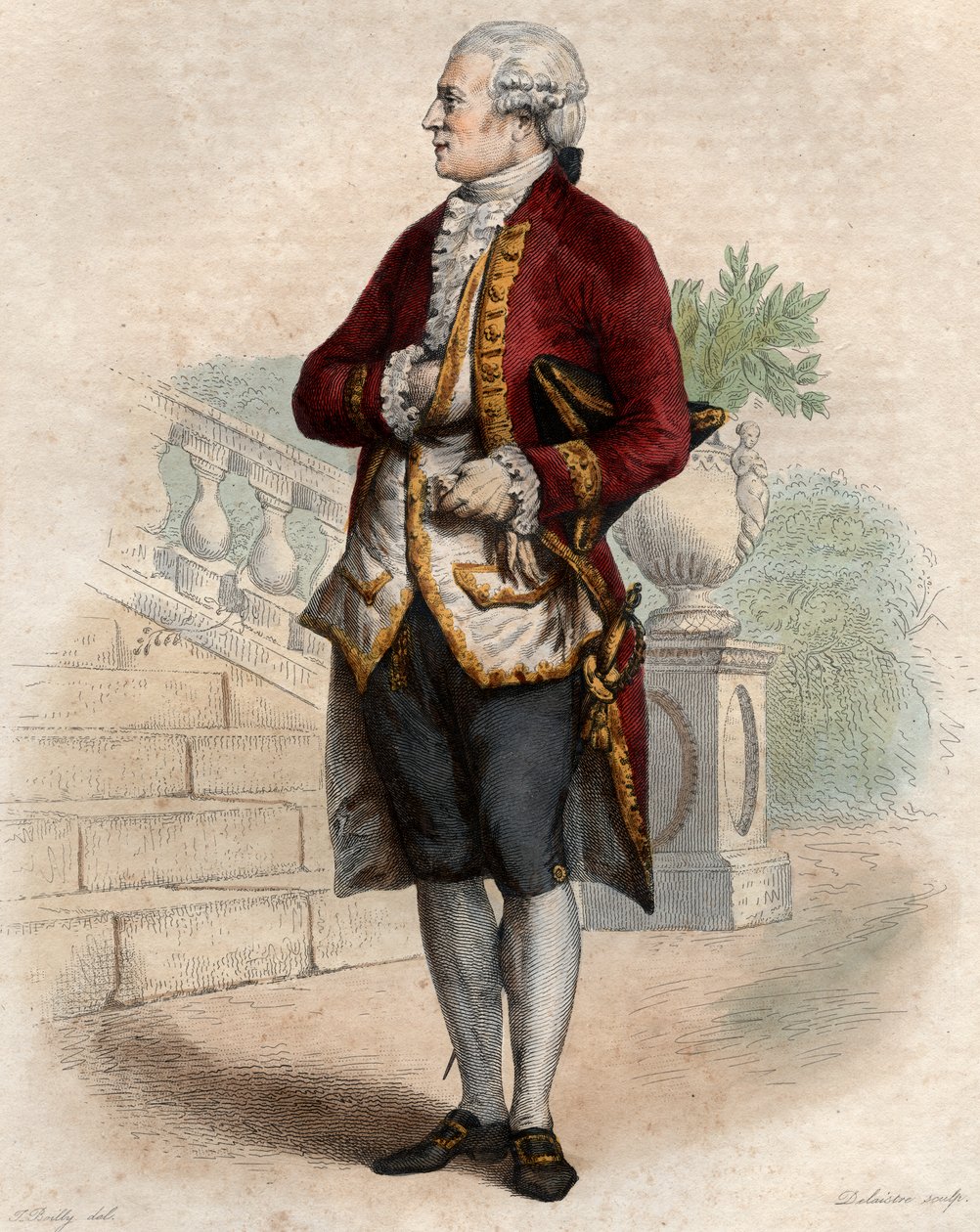 Pierre Augustin Caron de Beaumarchais（1732-1799）的肖像，法国制表师，发明家，音乐家，外交家和作家。 作者 法语学校