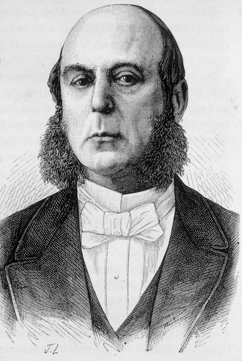 皮埃尔-儒勒-巴罗什的肖像 法国政治家（1802 - 1870）。 作者 法语学校