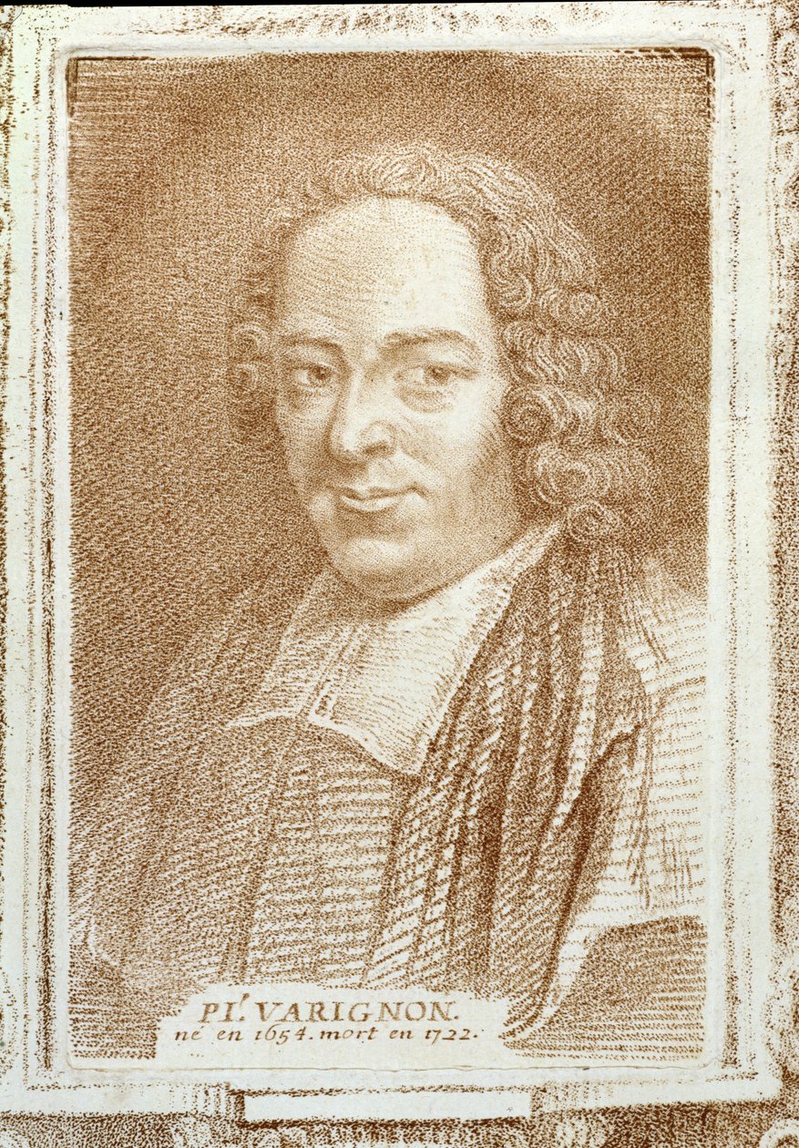 Pierre L. Varignon（1654-1722）的肖像，来自Alexandre Saverien的数学家的历史，1766 作者 法语学校