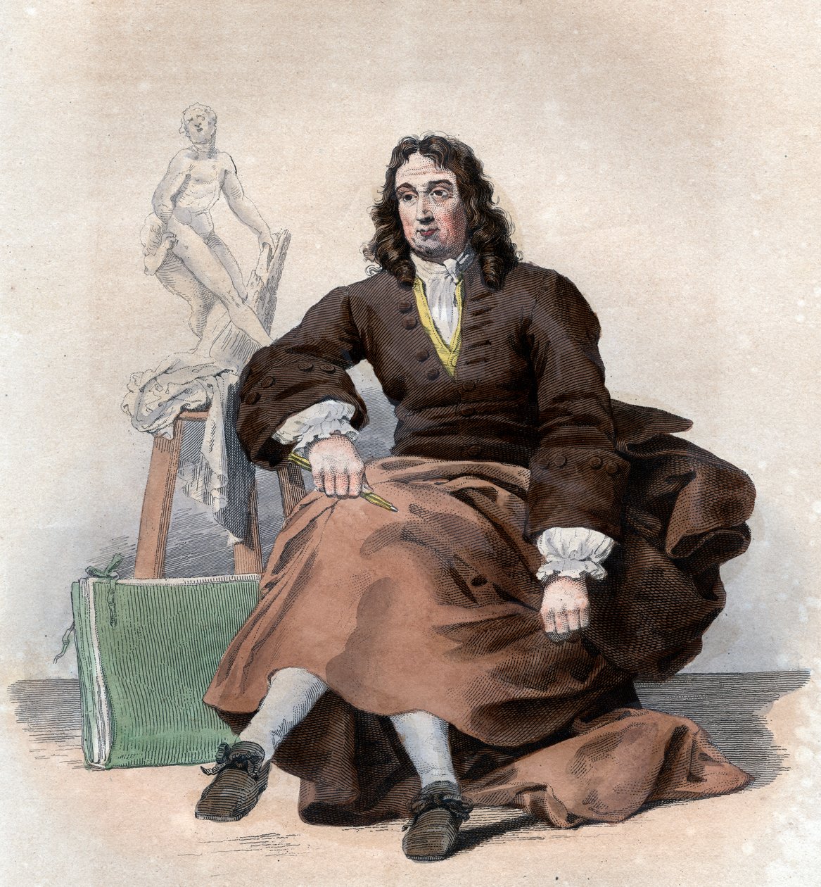 Pierre Puget（1620-1694），法国画家，雕塑家，建筑师和工程师的肖像。 作者 法语学校