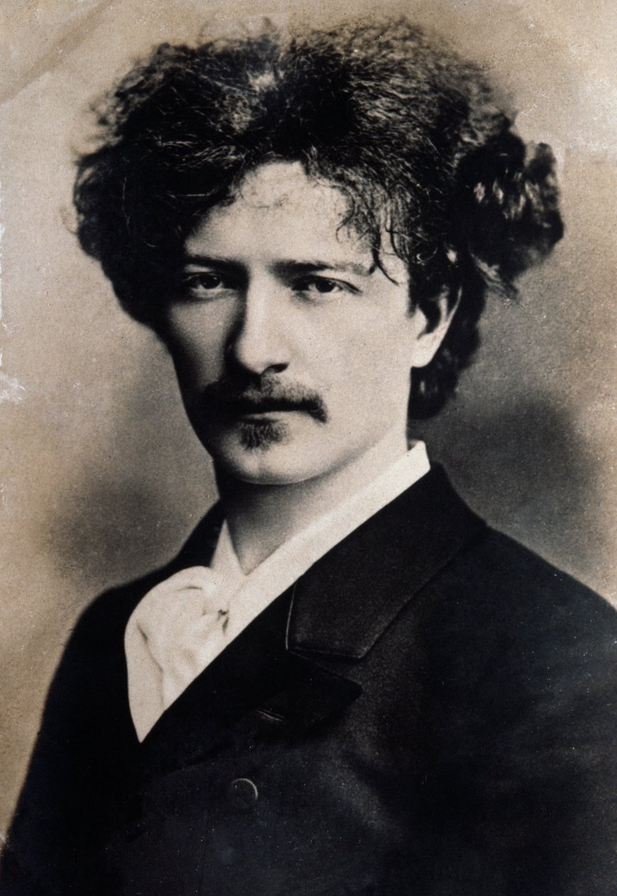 波兰作曲家Ignacy Jan Paderewski（1860-1941）的肖像 作者 法语学校
