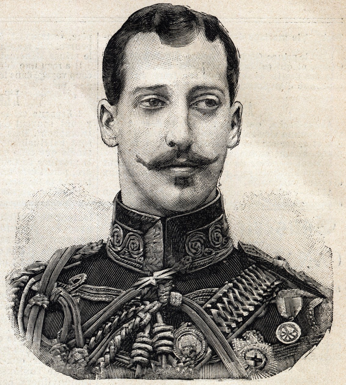阿尔伯特-维克多王子（1864-1892）的肖像，克拉伦斯和阿冯代尔公爵，英国维多利亚女王的孙子，来自法国报纸《小巴黎人》。 作者 法语学校