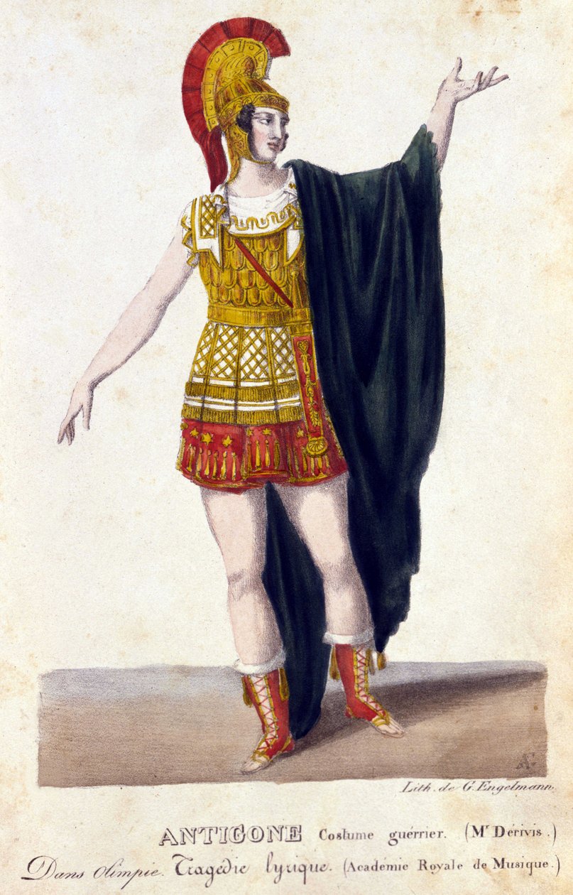 Prosper Derivis（1808-1880 年）在意大利作曲家 Gaspare Spontini（1774 - 1851 年）创作的抒情悲剧《奥林匹亚》中扮演安提戈涅一角的肖像。 作者 法语学校