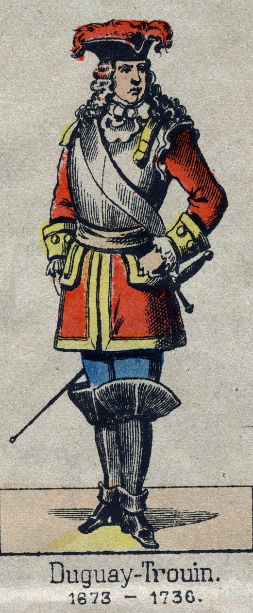 Rene Duguay Trouin（Duguay-Trouin）（Rene Trouin du Gue dit）（1673-1736）法国水手的肖像。19世纪末的埃皮纳尔的图像。 作者 法语学校