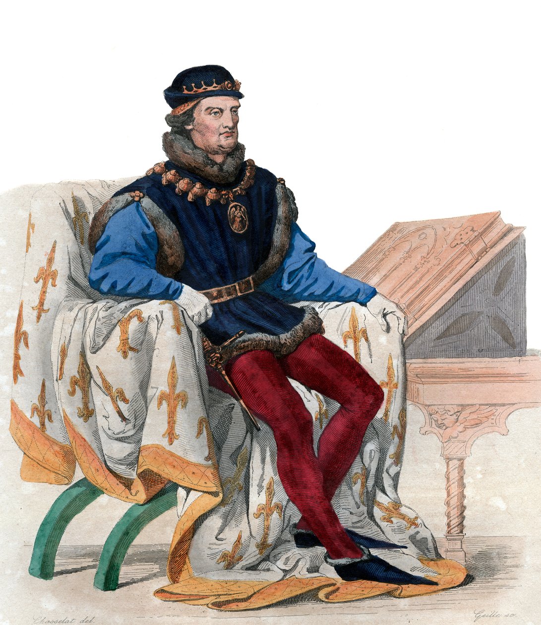 Anjou的Rene画象，亦称那不勒斯的King Rene I（1409-1480）。 作者 法语学校