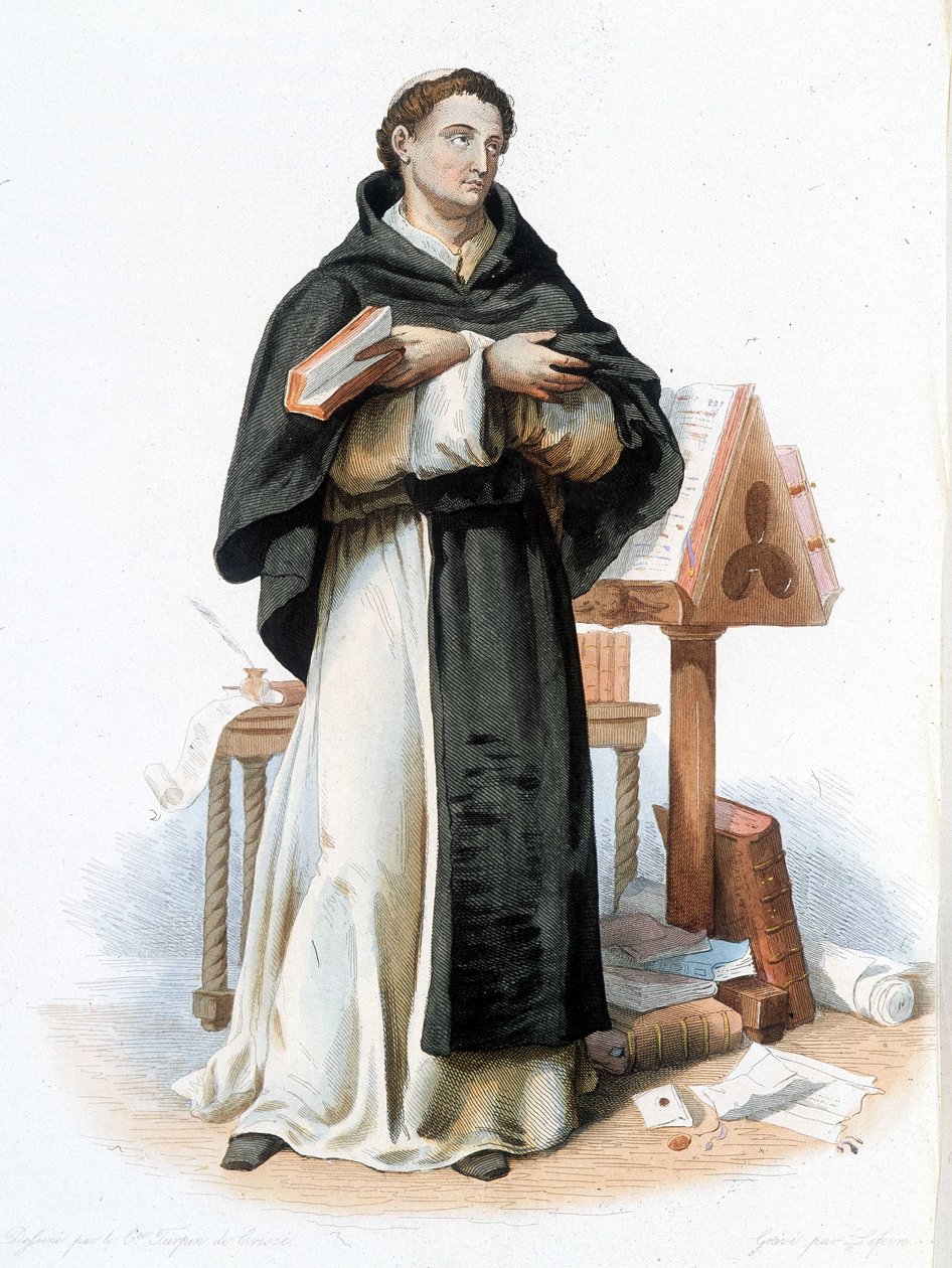 Portrait of Saint Bernard de Clairvaux (San Bernardo di Chiaravalle) (1090 - 1153) - in “” Le Plutarque francais””, ed. Mennechet 作者 法语学校