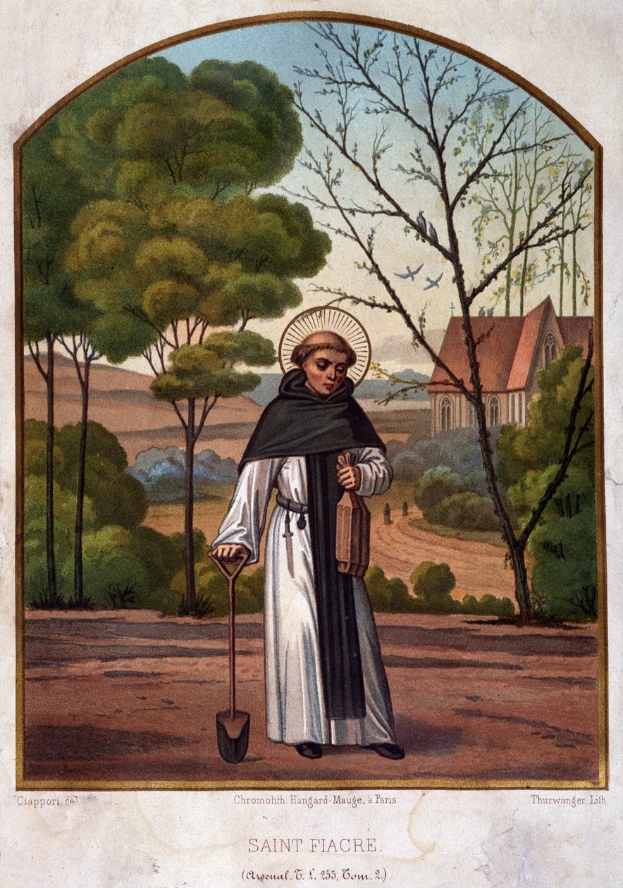 Saint Fiacre（莫城附近的冬宫）的肖像，19 世纪园丁工作的赞助人。 作者 法语学校