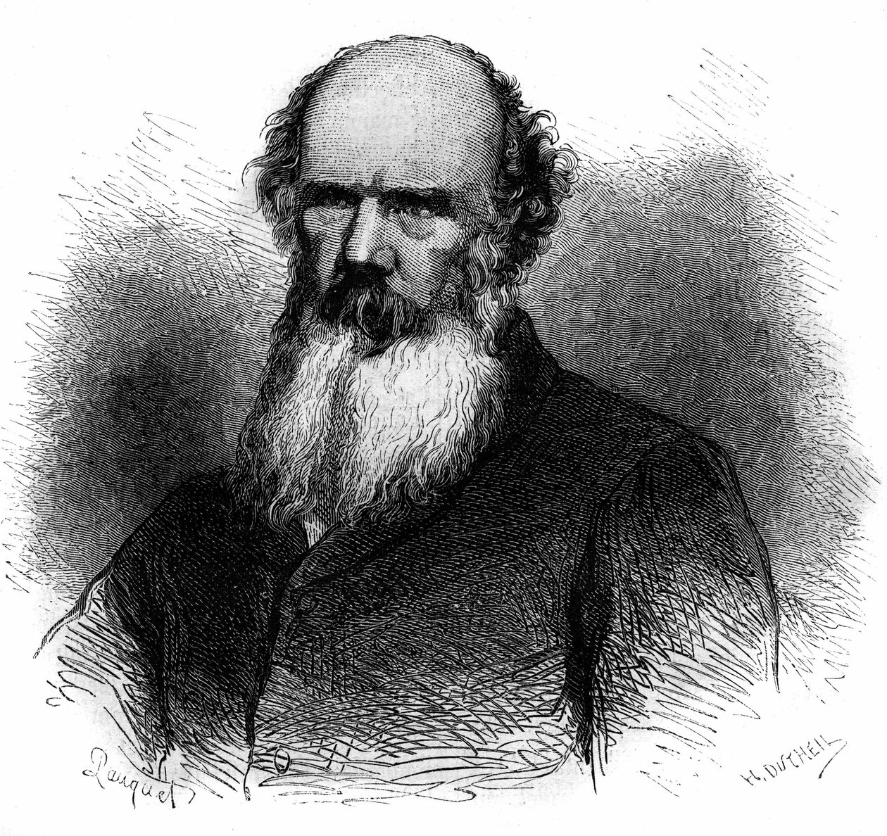 塞缪尔-查特斯-麦克弗森（1806-1860）的画像，英国军人和政治家。1868年的雕版画。 作者 法语学校