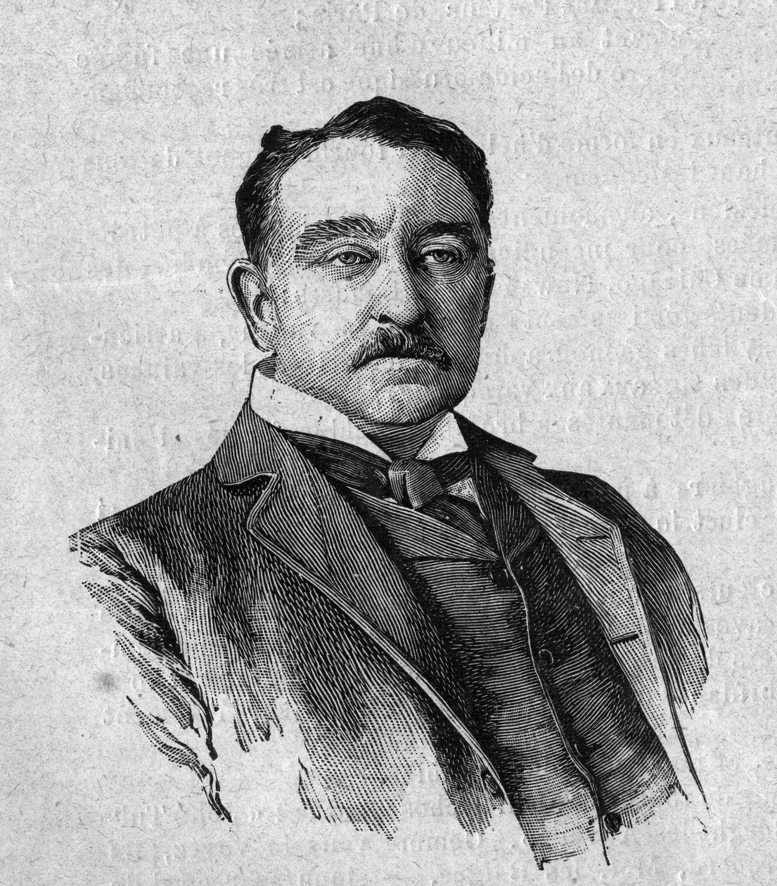 塞西尔-罗德斯爵士（1853-1902）的肖像，南非开普敦殖民地（德兰士瓦）的英国总督。1月16日 "La gazette du dimanche "上的版画。 作者 法语学校