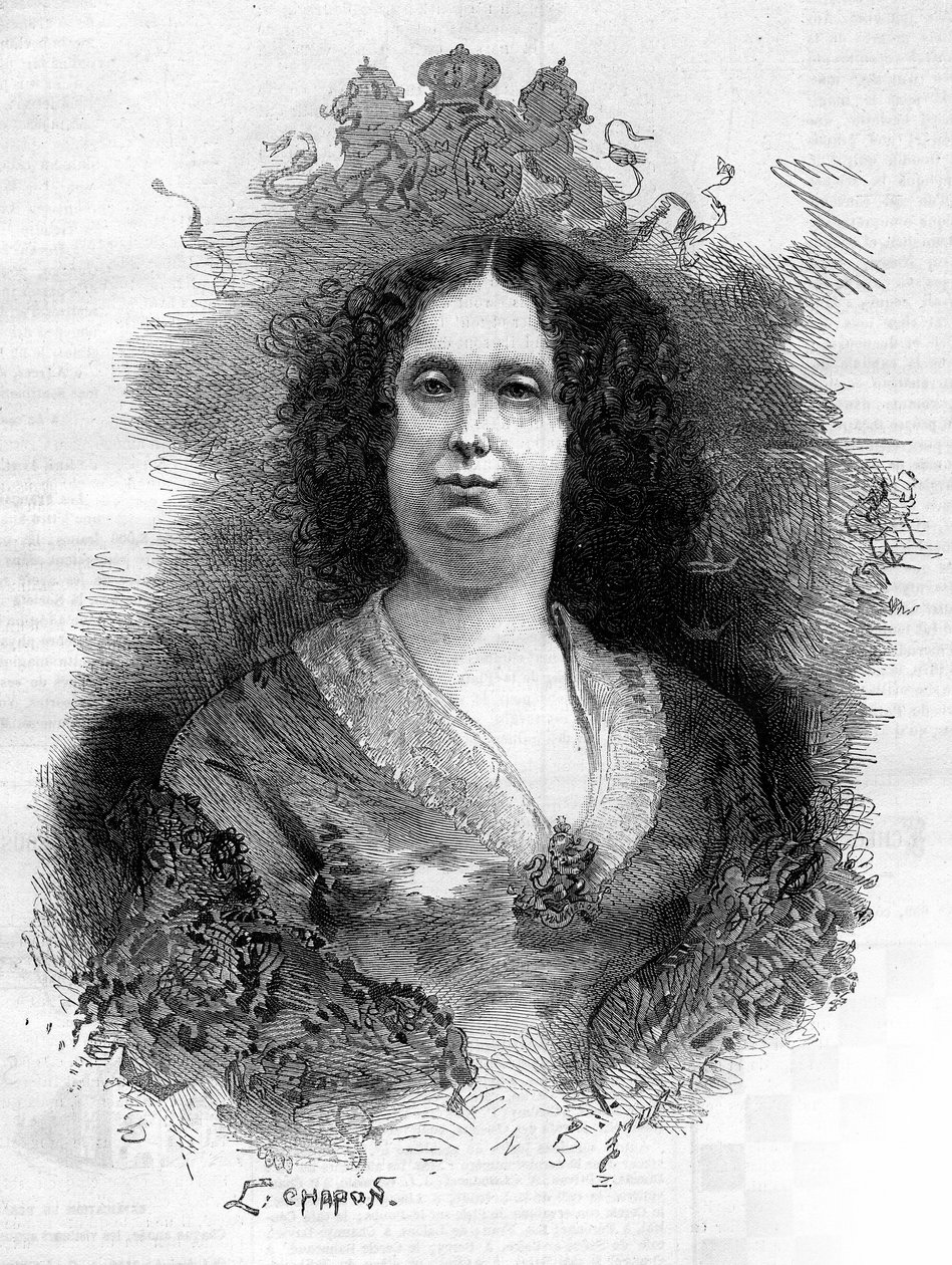苏菲-弗雷德里克-马蒂尔德（Sophie Frederique Mathilde of Württemberg，1818-1877）的肖像，荷兰女王。1877年6月16日《世界画报》第1053期上的版画。 作者 法语学校