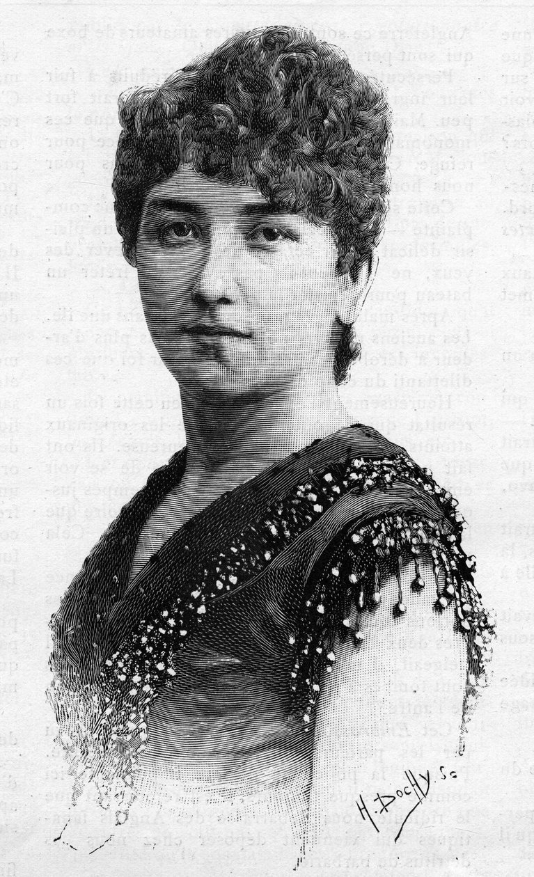 1887年瑞典歌手Sigrid Arnoldson（1861-1943）的肖像。 作者 法语学校