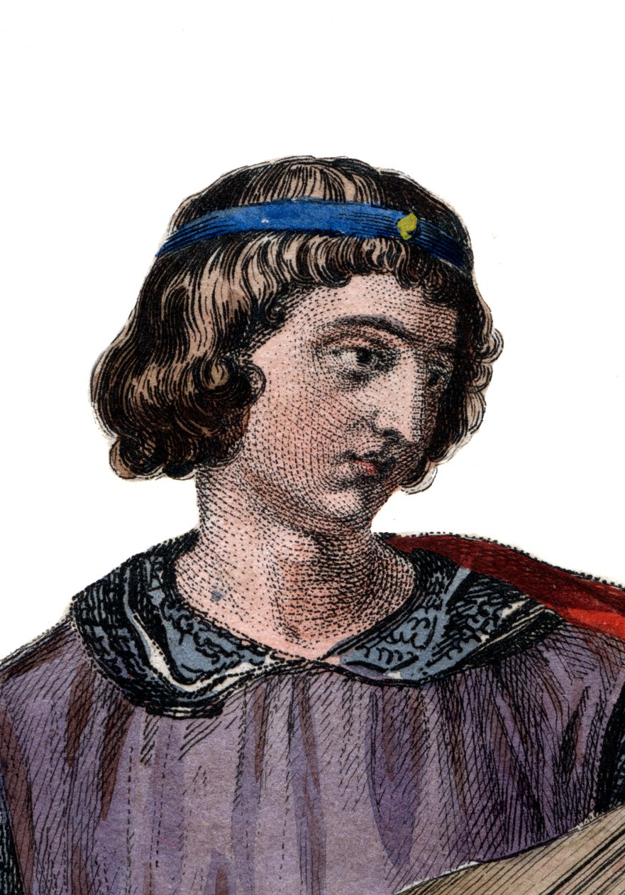 Theobald I（1201-1253）的肖像，出生时的香槟伯爵（作为Theobald IV）和1234年的纳瓦拉国王。 作者 法语学校