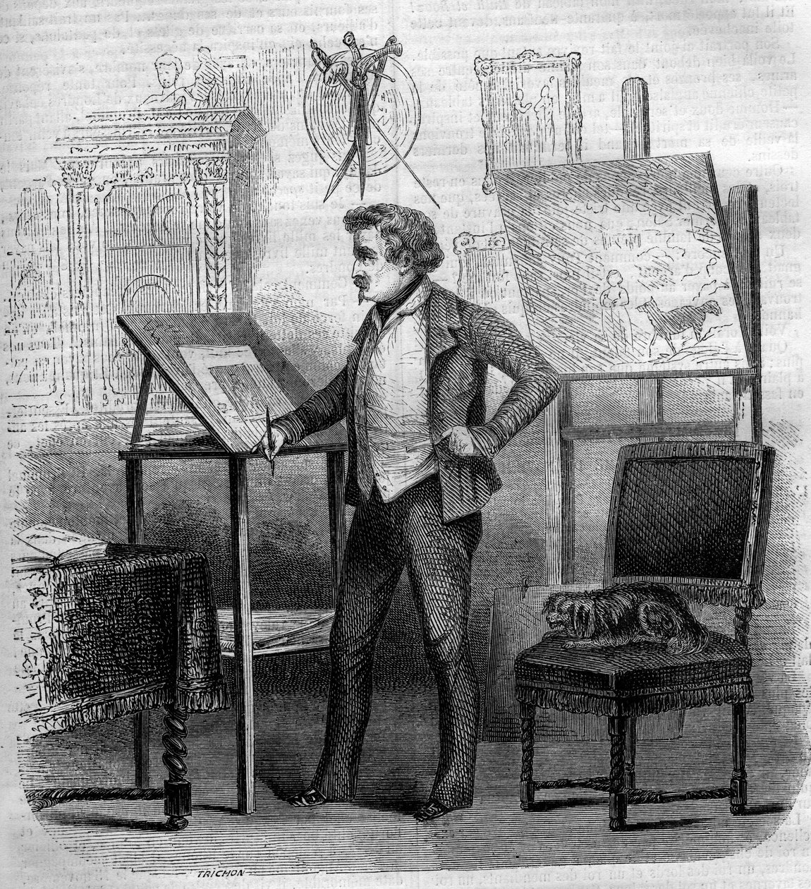 托尼-约翰诺特的肖像（Antoine Johannot dit 作者 法语学校