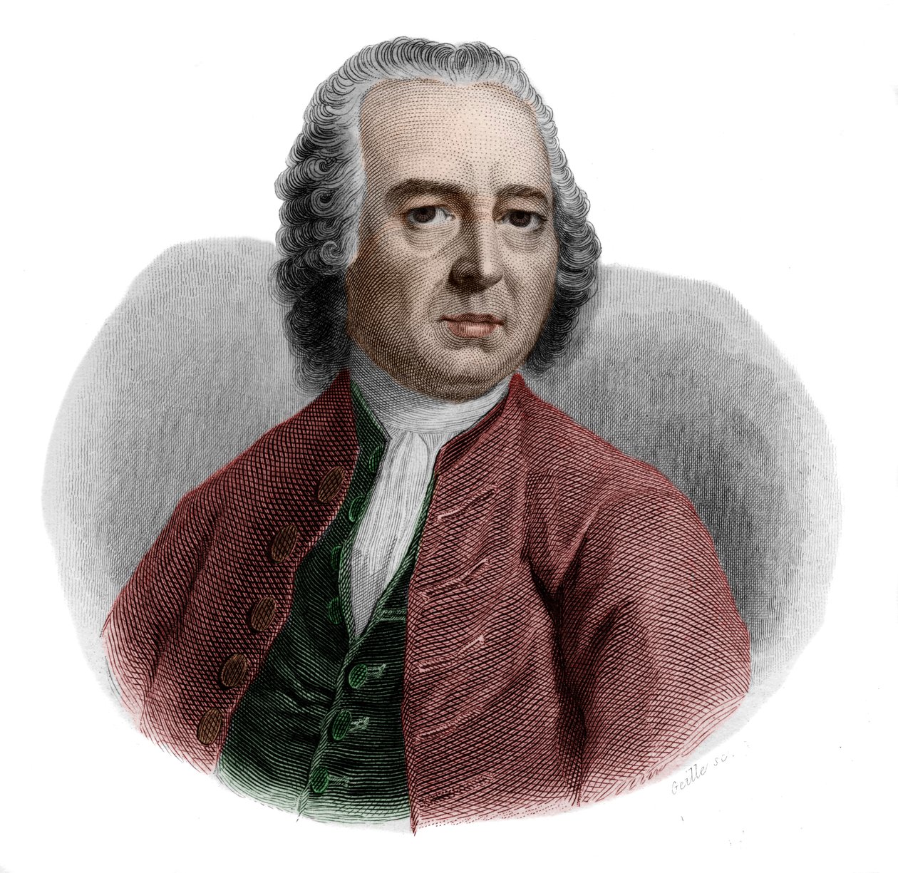 Valentin Jamerey-Duval（1695-1775）的肖像，法国图书管理员和秘书。 作者 法语学校