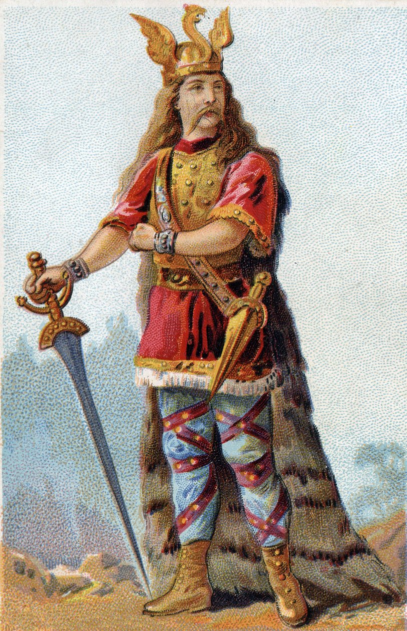 Portrait of Vercingetorix (72-46 BC), King of the Gauls. Chromolithography around 1890. 作者 法语学校
