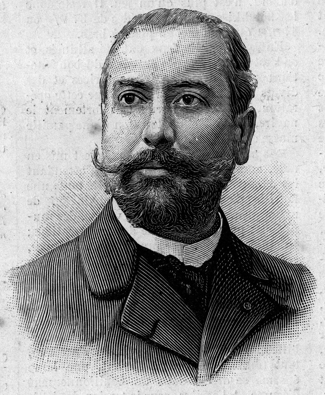 Victor Theophile Liotard（1858-1916）的肖像，法国药剂师和殖民地探险家。1月29日的《航海日志》中的版画。 作者 法语学校