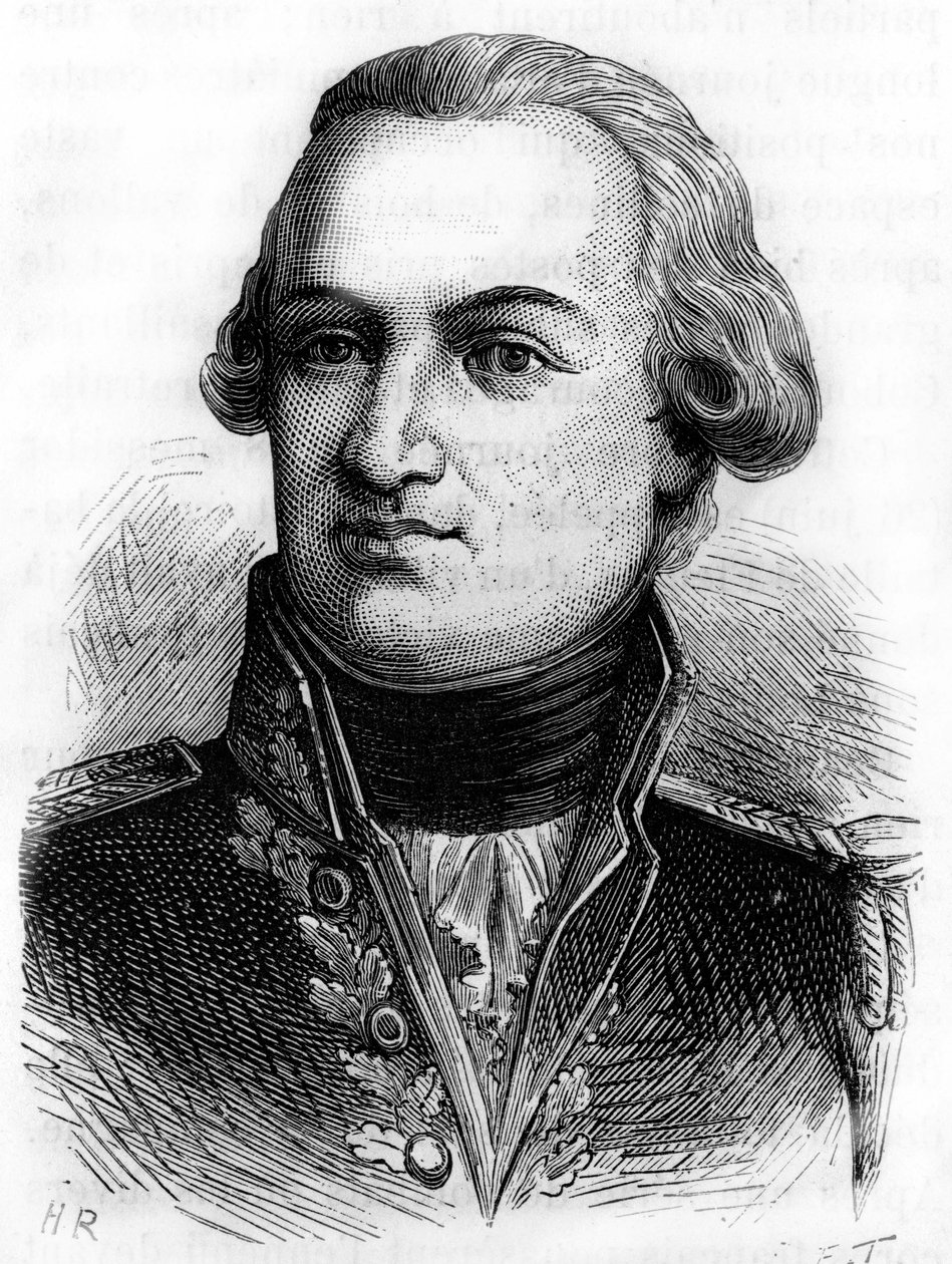 Villaret-Joyeuse（Villaret de Joyeuse伯爵）的肖像，法国海军上将（1750 - 1812）--载于亨利-马丁的《法国历史》。 作者 法语学校