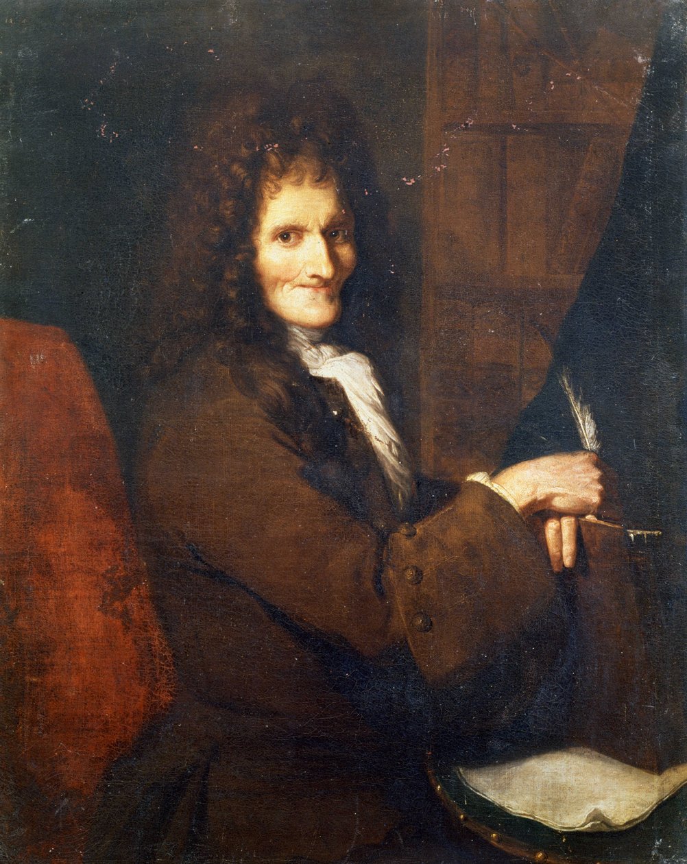 伏尔泰肖像 (1694 - 1778) - 凡尔赛博物馆，18 世纪法国学校。 作者 法语学校