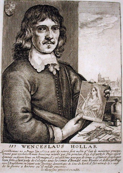 Wenceslaus Hollar（1607-77）的肖像（雕刻）。 作者 法语学校