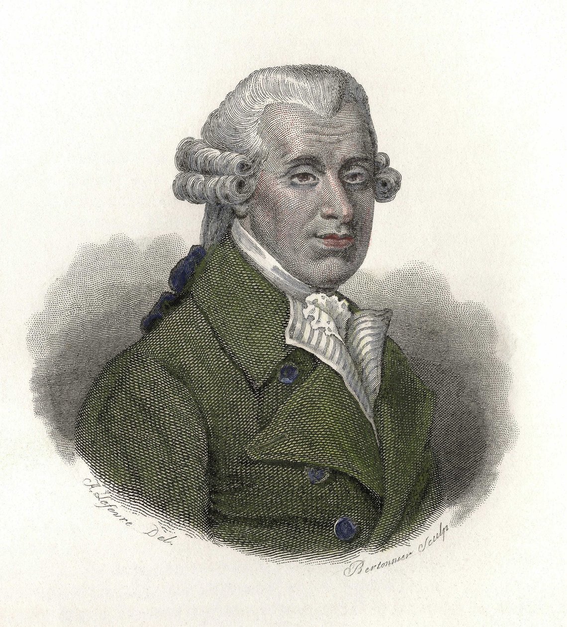 Portrait of William Hawes (1736-1808), English doctor. In “” Portraits of Useful Men”” 作者 法语学校