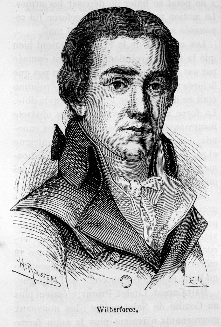 英国政治家威廉-威尔伯福斯（1759-1833）的画像--载于亨利-马丁的《法国历史》。 作者 法语学校