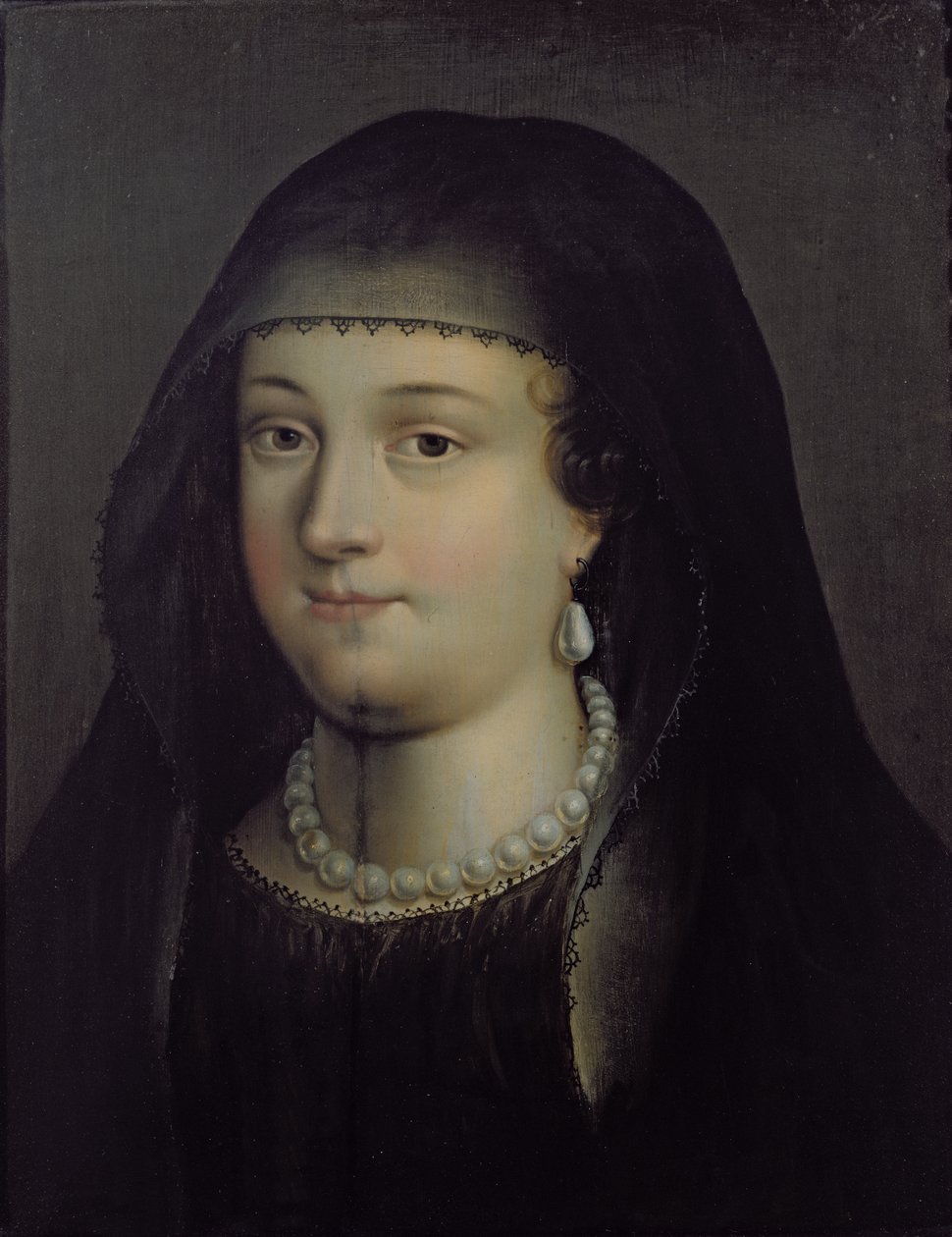一个女孩的肖像，被认为是苏格兰玛丽女王（1542-87） 作者 法语学校