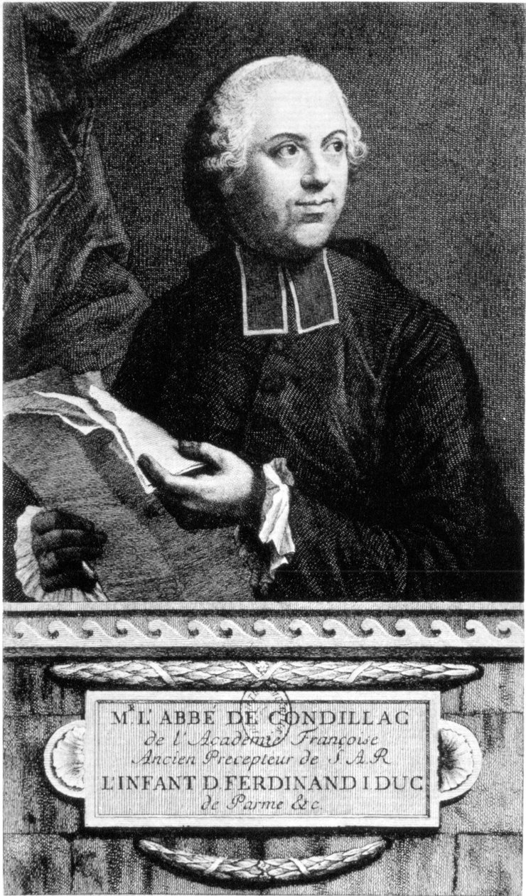 Abbe Etienne Bonnot de Condillac (1715 - 1780) 法国哲学家的肖像。 作者 法语学校