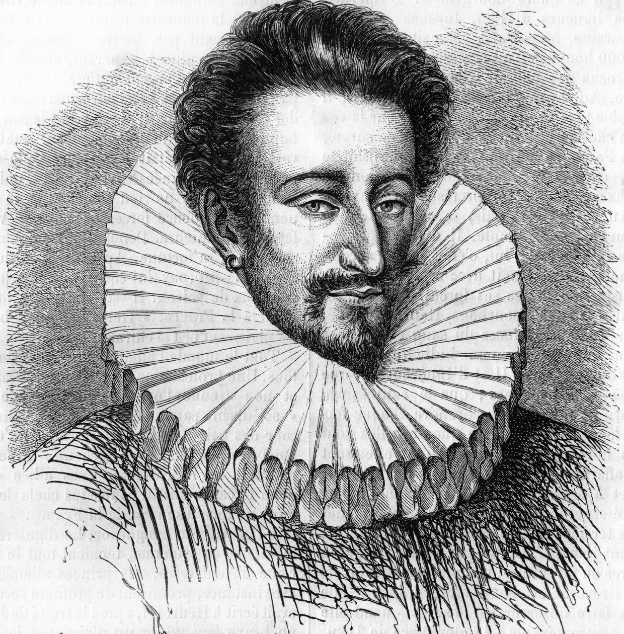 Portrait of the Duke of Joyeuse, cute by Henry III. In “” Histoire Populaire de la France””, sd. circa 1885. Engraving. 作者 法语学校