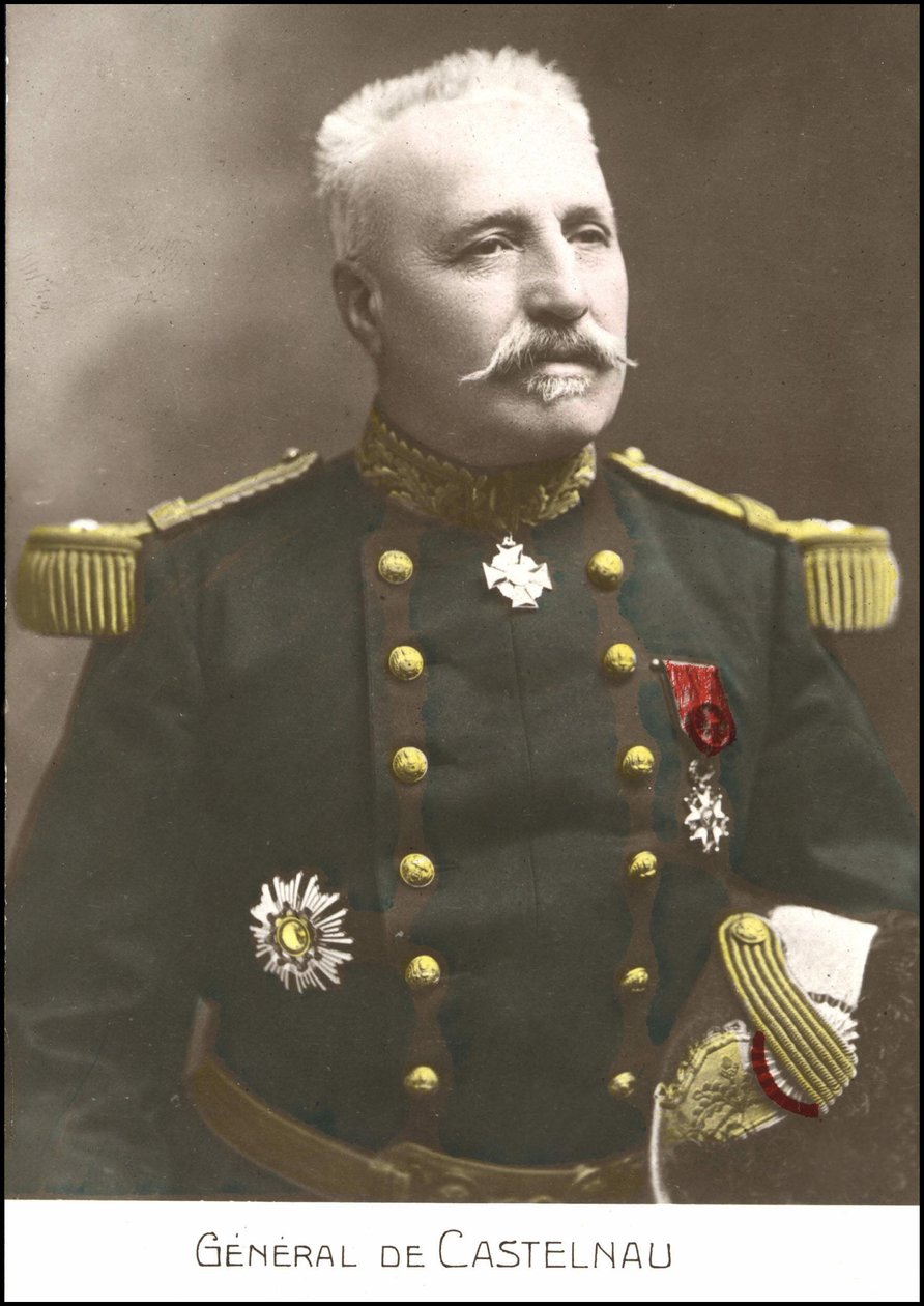 法国将军Noel Edouard de Curieres de Castelnau（1851-1944）的肖像。20世纪的sd明信片。 作者 法语学校