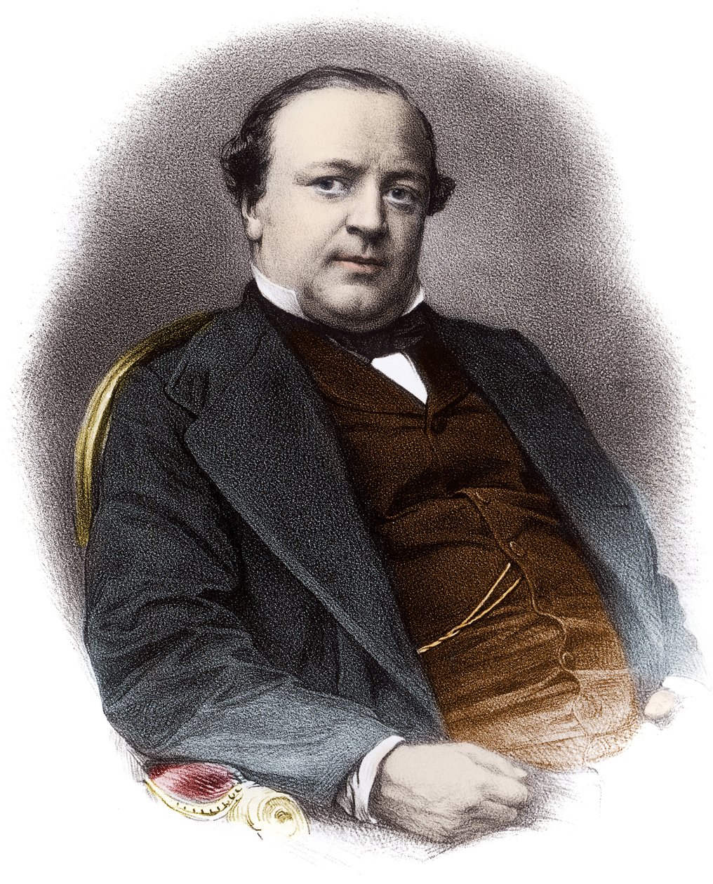 法国律师Charles Alexandre Lachaud (1818-1882)的肖像--19世纪的版画 私人收藏 作者 法语学校