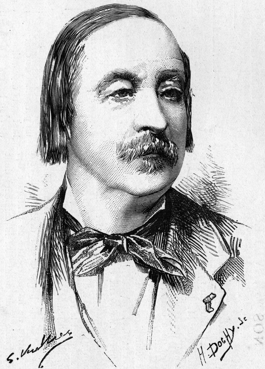 尊敬的法国索菲格教授费利克斯-勒库佩先生（1811-1887）的肖像。 作者 法语学校