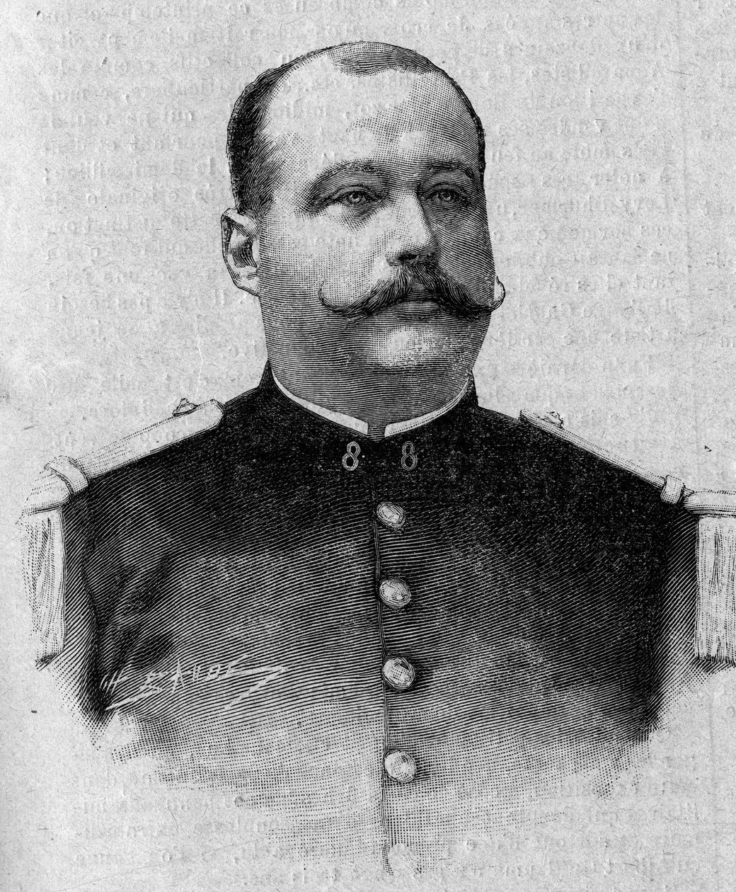 Patrice de Mac Mahon（麦克-马洪）侯爵的肖像（1855-1927）。3月5日 "La gazette du dimanche "上的版画 作者 法语学校