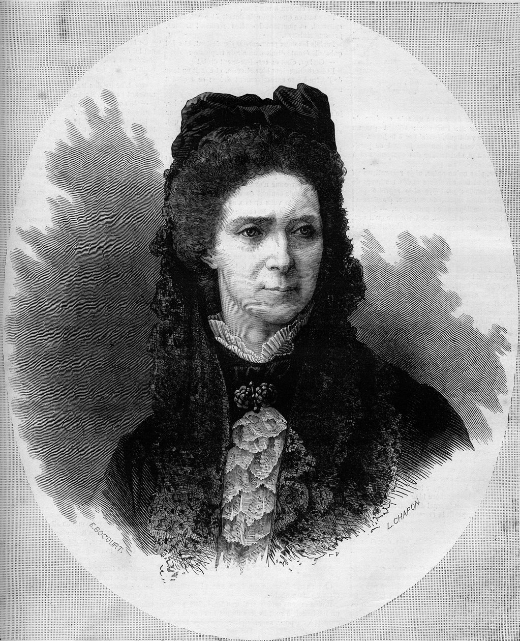 俄国人玛丽亚-亚历山德罗夫娜（1824-1880）的肖像，她是黑森和莱茵的玛丽公主（马克西米利安-威廉玛丽）。1880年6月12日《世界画报》第1211期上的版画。 作者 法语学校