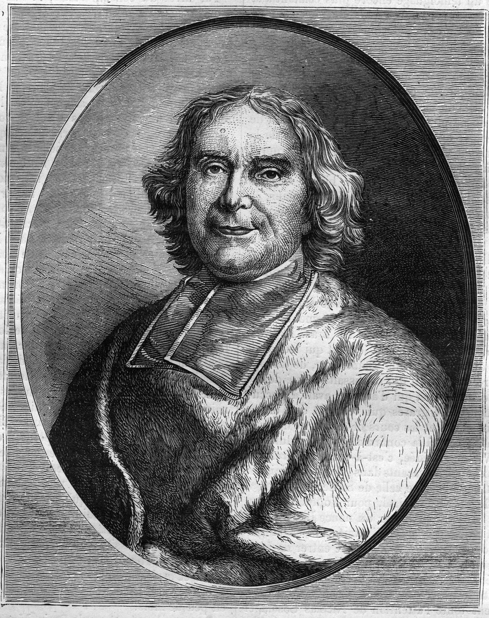 Andre Hercule de Fleury（1653-1743）的红衣主教肖像，红衣主教，路易十五的首相。莫里斯-拉夏尔（Maurice Lachatre）著的《历代教皇-资产-皇后和皇帝的历史》中的雕版画 作者 法语学校