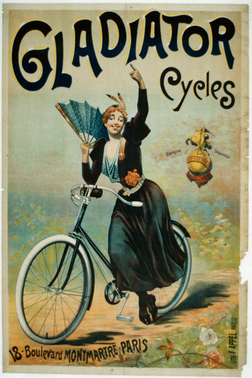 海报广告Gladiator Cycles，Boulevard Montmartre，巴黎 作者 法语学校