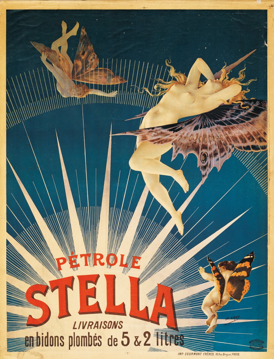 海报广告Stella汽油，1897年 作者 法语学校