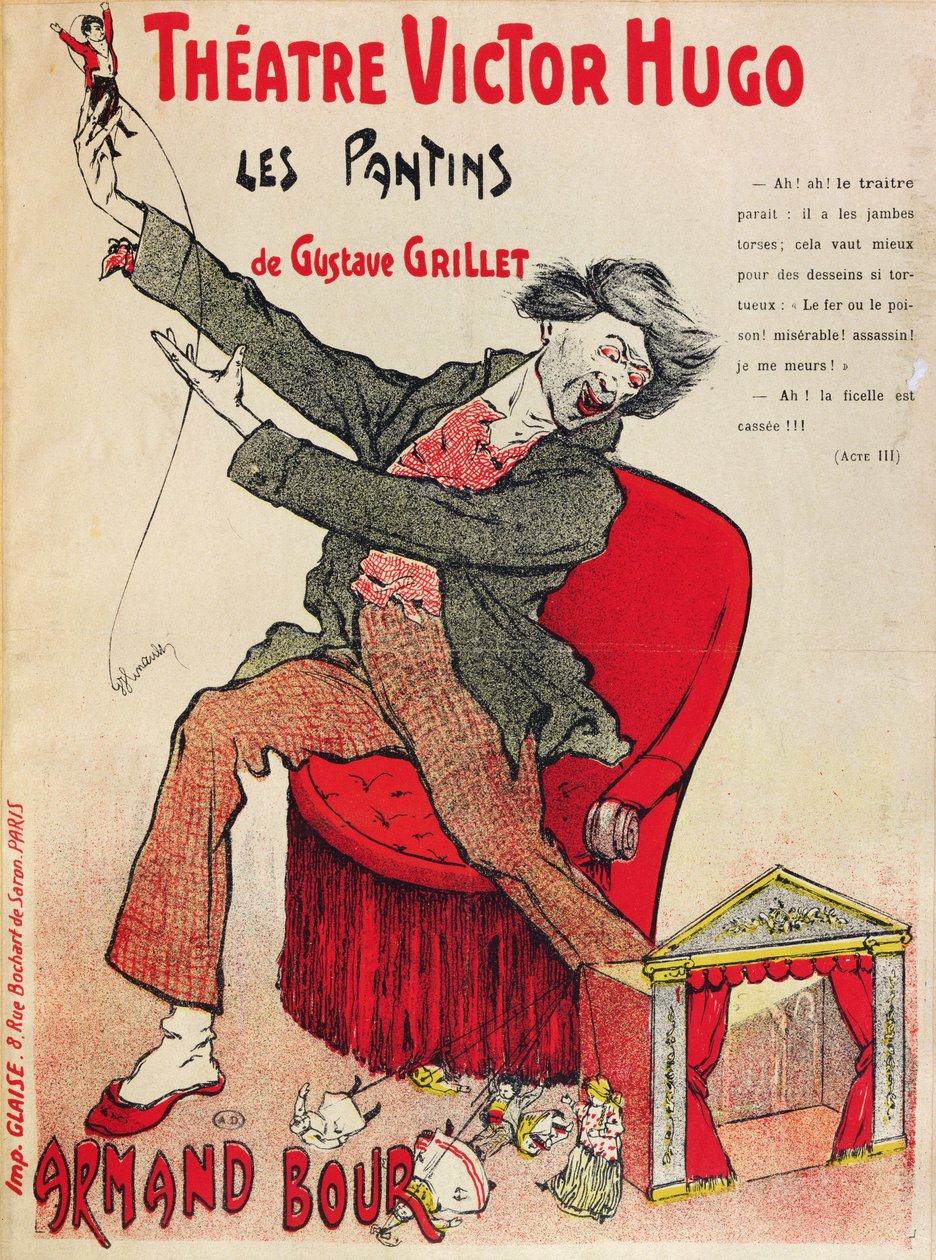 Les Pantins的海报由Gustave Grillet在剧院维克多雨果，19世纪末 作者 法语学校