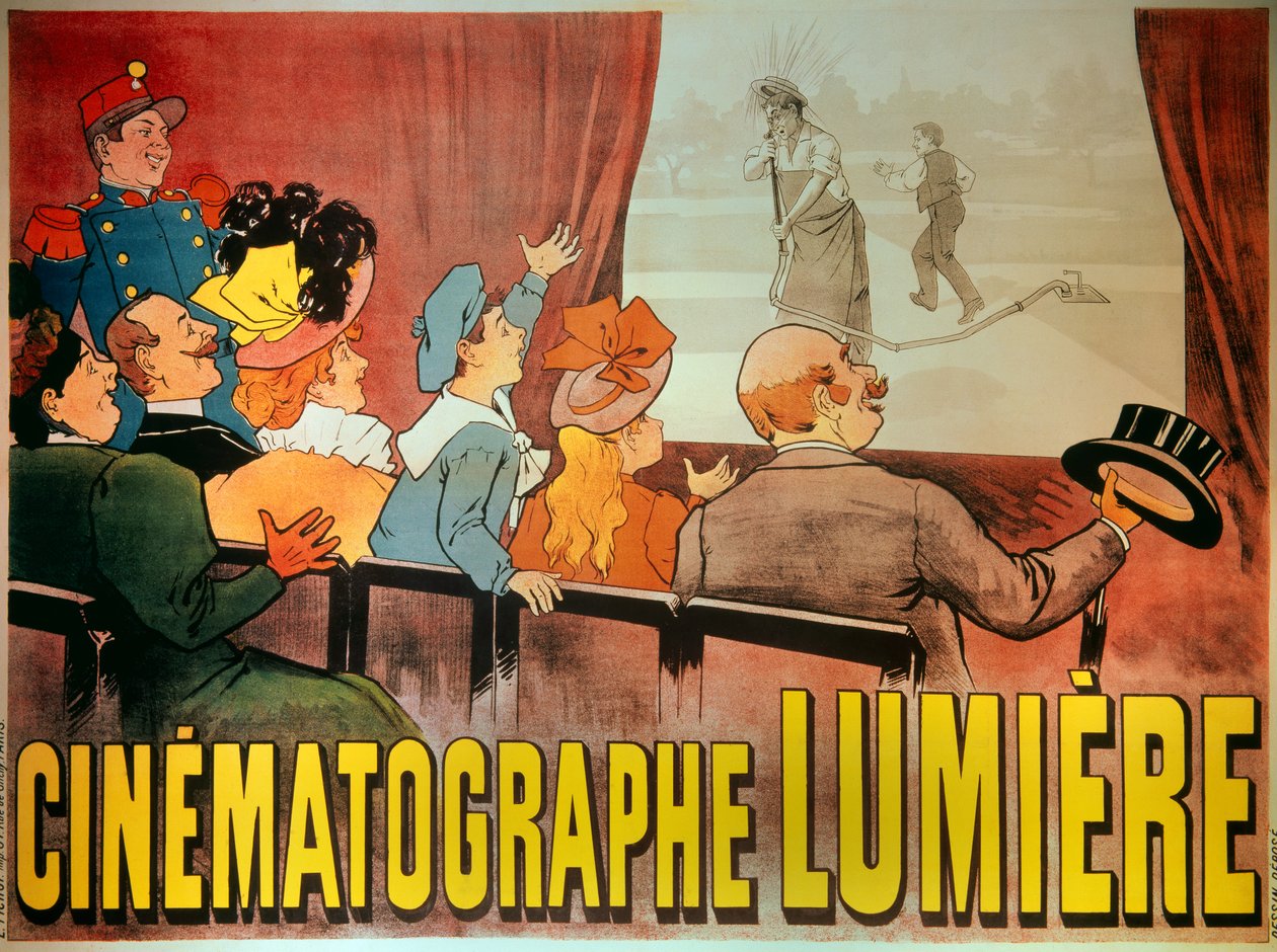 卢米埃尔兄弟的电影摄影海报。1895年的 "L