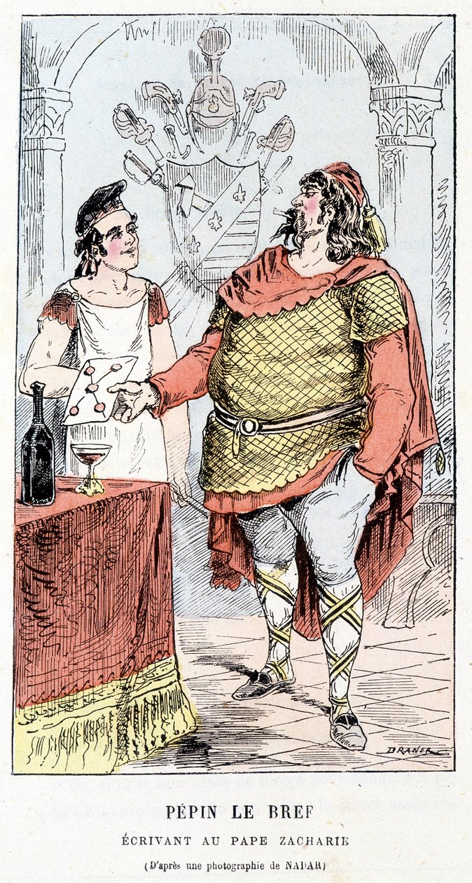 Pépin le Brief Writing to Pope Zacharie - 在 Touchatout 的“Histoire de France Tintamarresque”中 作者 法语学校
