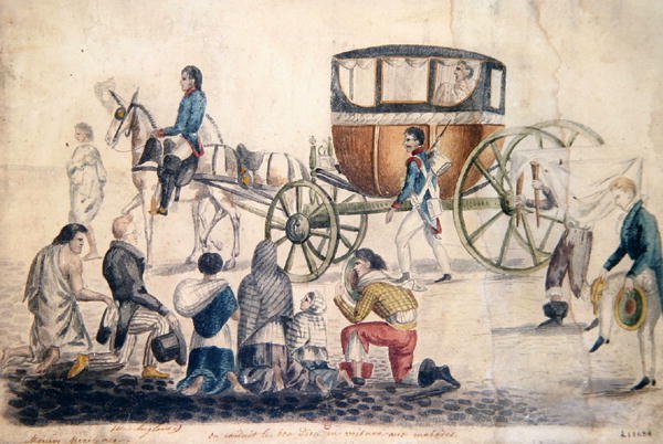 牧师为病人和垂死的人领圣餐，约1850年（纸上水粉画） 作者 法语学校