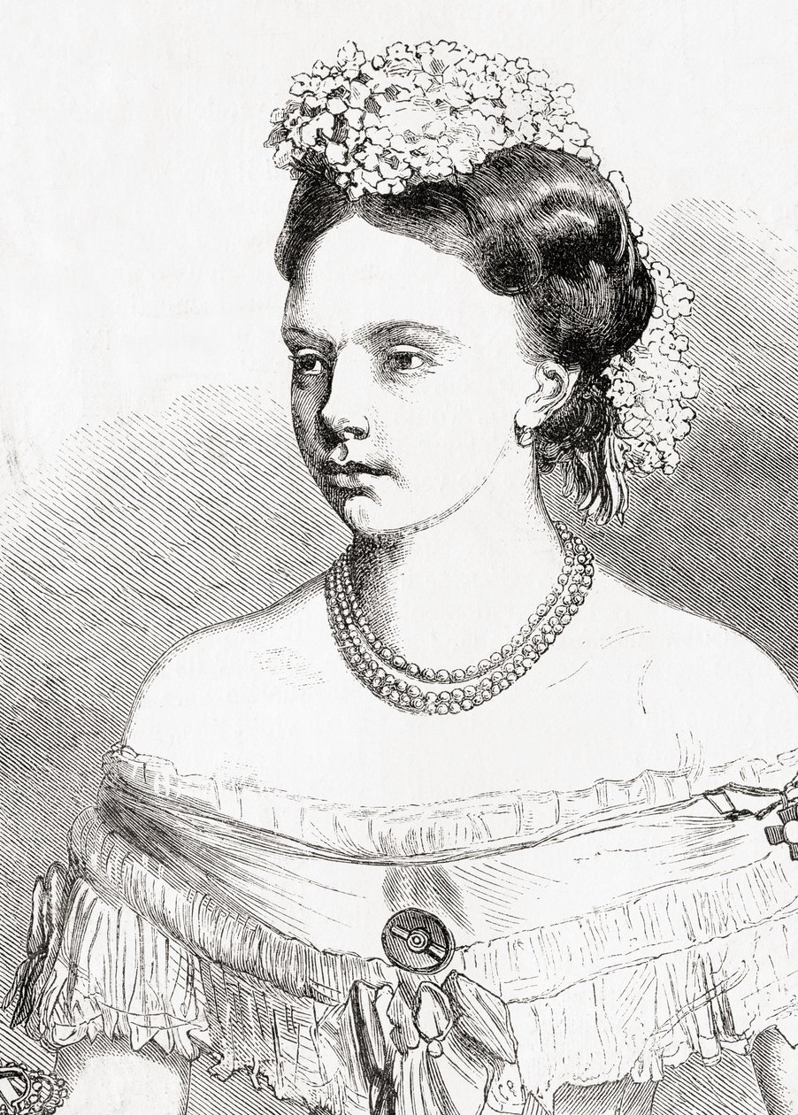 普鲁士公主Frederica Wilhelmina Louise Elisabeth Alexandrine，来自LUniversIllustré，1866 作者 法语学校